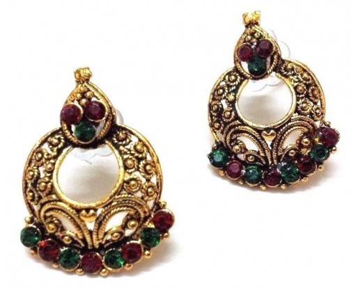 Golden Oxidized Women Earring Bali Jhumka Jhumki Jewelry PushBack Classy Gift 53